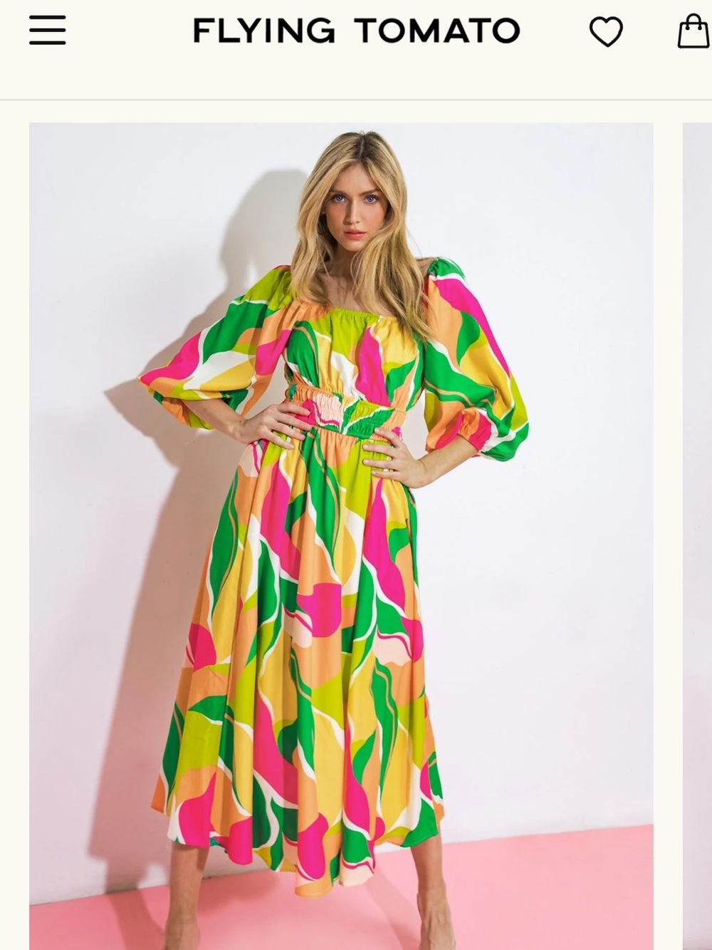 Flying Tomato Multicolor Long Sleeve Midi Dress